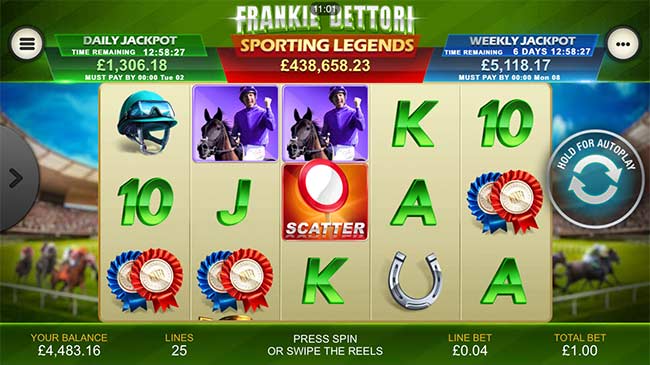 Frankie Dettori’s Sporting Legends Jackpot Game Screenshot